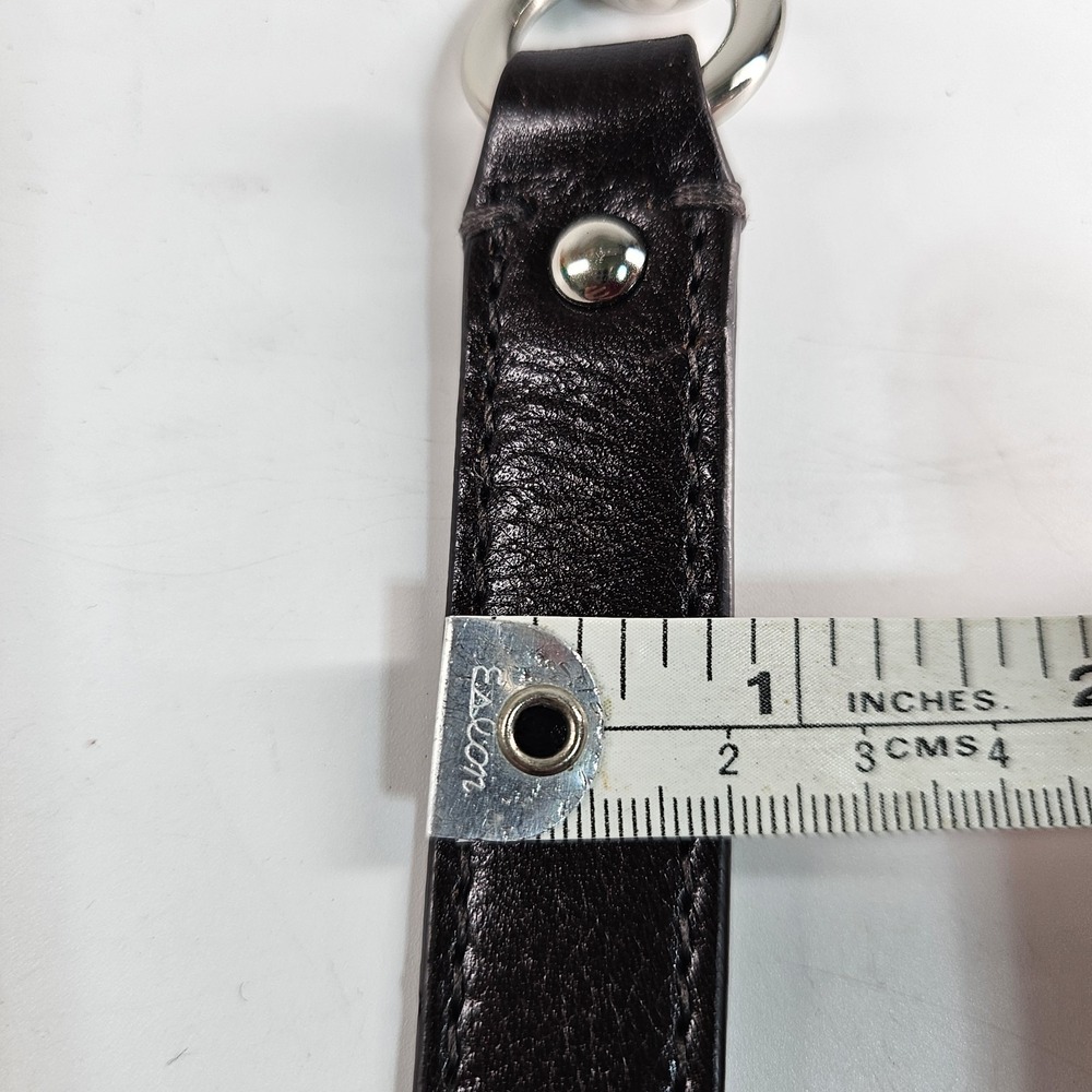 Vtg Coach Leather Purse Strap Brown Chrome Hardware Round Buckle Replacement - Picture 4 of 7